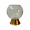 Mid-Century Glass Sphere Vase with Brass Base, 1980s, Image 1
