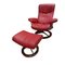 Vintage Leather Peace Stressless Lounge Chair & Ottoman from Ekornes, Set of 2, Image 5