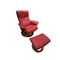 Vintage Leather Peace Stressless Lounge Chair & Ottoman from Ekornes, Set of 2 2