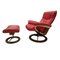 Vintage Leather Peace Stressless Lounge Chair & Ottoman from Ekornes, Set of 2 1