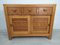 Buffet vintage in quercia in pelle, anni '80, Immagine 1