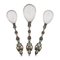 Antique 19th Century Austrian Silver, Enamel & Rock Crystal Spoons, 1880s, Set of 3 1