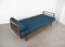 Sofá cama de nogal y lino con cojín atribuido a Walter Knoll / Wilhelm Knoll, Alemania, años 50, Imagen 3