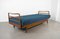 Sofá cama de nogal y lino con cojín atribuido a Walter Knoll / Wilhelm Knoll, Alemania, años 50, Imagen 15