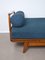 Sofá cama de nogal y lino con cojín atribuido a Walter Knoll / Wilhelm Knoll, Alemania, años 50, Imagen 8