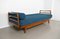 Sofá cama de nogal y lino con cojín atribuido a Walter Knoll / Wilhelm Knoll, Alemania, años 50, Imagen 2