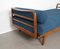 Daybed in Walnut and Linen with Bolster attributed to Walter Knoll / Wilhelm Knoll, Germany, 1950s 10