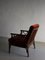 Dark Rattan and Velour Lounge Chair, 1980s, Image 3