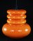 Lámpara de techo era espacial en naranja de Peill & Putzler, años 60, Imagen 6