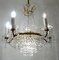Brass and Lead Crystal Chandelier from Palwa, 1950s 3