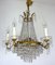 Brass and Lead Crystal Chandelier from Palwa, 1950s 9