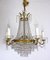 Brass and Lead Crystal Chandelier from Palwa, 1950s 1