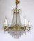 Brass and Lead Crystal Chandelier from Palwa, 1950s, Image 1