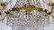 Brass and Lead Crystal Chandelier from Palwa, 1950s 7