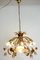 Italian Gold-Plated Metal and Murano Glass Flower Chandelier, 1980s 4