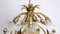 Italian Gold-Plated Metal and Murano Glass Flower Chandelier, 1980s 8