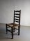 Brutalist Oak Ladder Back Chairs with Straw Seats, England, 1900s, Set of 4 9