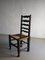 Brutalist Oak Ladder Back Chairs with Straw Seats, England, 1900s, Set of 4, Image 9