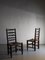 Brutalist Oak Ladder Back Chairs with Straw Seats, England, 1900s, Set of 4 2