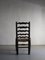 Brutalist Oak Ladder Back Chairs with Straw Seats, England, 1900s, Set of 4 7