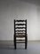 Brutalist Oak Ladder Back Chairs with Straw Seats, England, 1900s, Set of 4, Image 7