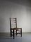 Brutalist Oak Ladder Back Chairs with Straw Seats, England, 1900s, Set of 4 3