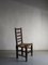 Brutalist Oak Ladder Back Chairs with Straw Seats, England, 1900s, Set of 4 4