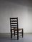 Brutalist Oak Ladder Back Chairs with Straw Seats, England, 1900s, Set of 4 6