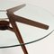 Vintage Table in Brass, Glass & Beech Wood Argentina, 1950s, Image 6