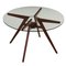 Vintage Table in Brass, Glass & Beech Wood Argentina, 1950s, Image 1