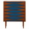 Teak and Blue Lacquered Bureau attributed to Arne Vodder, 1950s 1
