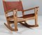 Poltrona a dondolo attribuita a Hans J. Wegner per Getama, anni '70, Immagine 4