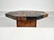 Brutalist Slate Stone and Wood Hexagonal Coffee Table, Belgium, 1970s 2