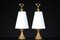 Lampes de Bureau en Laiton Patiné attribuées à Max Ingrand pour Fontana Arte, Italie, 1956, Set de 2 9