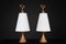 Lampes de Bureau en Laiton Patiné attribuées à Max Ingrand pour Fontana Arte, Italie, 1956, Set de 2 3