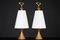 Lampes de Bureau en Laiton Patiné attribuées à Max Ingrand pour Fontana Arte, Italie, 1956, Set de 2 2