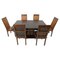 Mid-Century Esszimmerstühle aus Bambus mit hoher Rückenlehne und Tisch, 1960er, 7 . Set 1