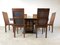 Mid-Century Bamboo High Back Dining Chairs with Table, 1960s, Set of 7, Image 3