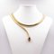 18k Yellow Gold Tubogas Link Snake Necklace with Sapphire and Rubies, 1970s 5
