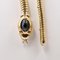 18k Yellow Gold Tubogas Link Snake Necklace with Sapphire and Rubies, 1970s 10