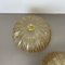 German Textured Amber Glass Wall Lights, 1970s, Set of 2 9