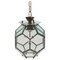 Mid-Century Deckenlampe aus Messing & Abgeschrägtem Glas im Stil von Adolf Loos, Italien, 1950er 16