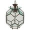 Lámpara de techo Mid-Century de latón y vidrio biselado al estilo de Adolf Loos, Italia, años 50, Imagen 2