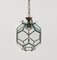 Mid-Century Deckenlampe aus Messing & Abgeschrägtem Glas im Stil von Adolf Loos, Italien, 1950er 7