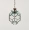 Mid-Century Deckenlampe aus Messing & Abgeschrägtem Glas im Stil von Adolf Loos, Italien, 1950er 10