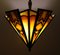 Art Deco Amsterdamse School Stained Glass Hanging Light, 1980s 4