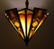 Art Deco Amsterdamse School Stained Glass Hanging Light, 1980s, Image 4