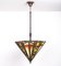 Art Deco Amsterdamse School Stained Glass Hanging Light, 1980s 5