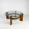 Vintage Oak and Thick Glass Coffee Table, 1960s, Image 6