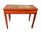 Antique Console Table with Marble Top Painted in Red 1